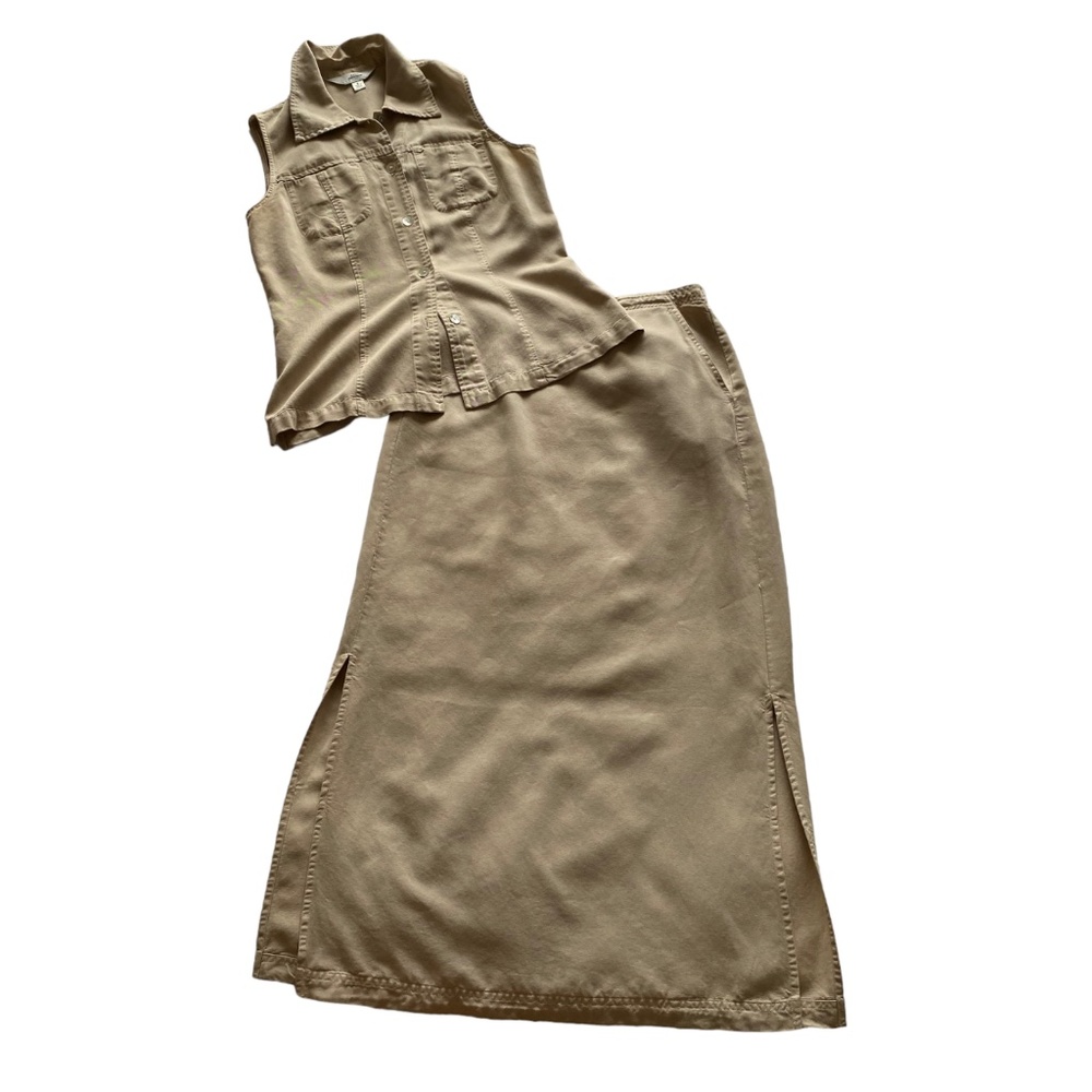 90s Lyocell 2pc Skirt Set